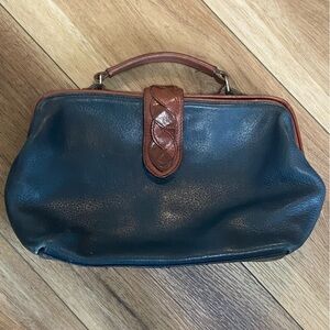 Giani Bernini vintage green leather top handle bag